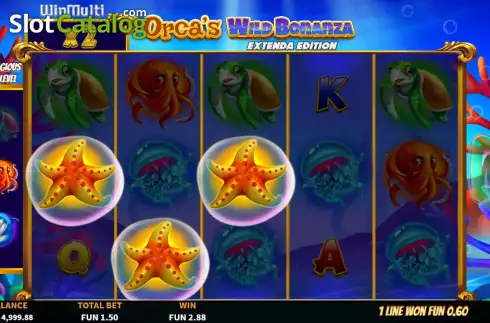 Win screen. Orca's Wild Bonanza Extenda Edition slot