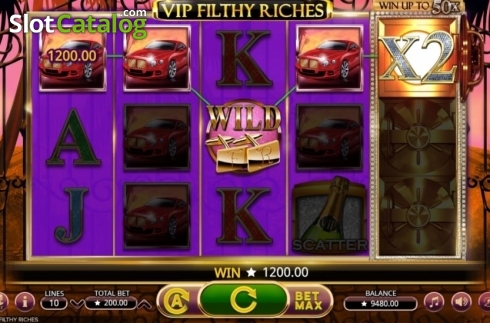 Multiplied Win. VIP Filthy Riches slot
