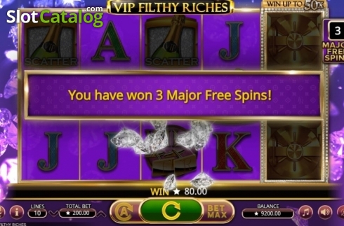 Free Spins Granted. VIP Filthy Riches slot