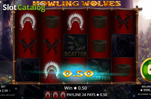 Win screen 1. Howling Wolves slot