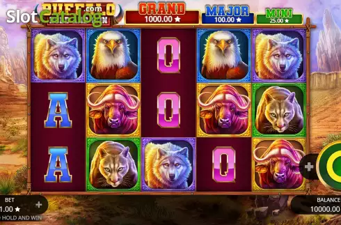 Game Screen. Buffalo Hold and Win slot