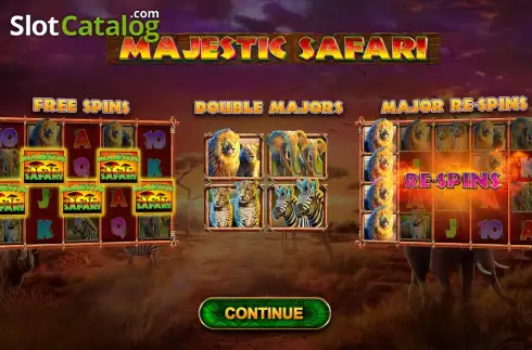 Start Screen. Majestic Safari slot