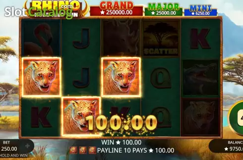 Bildschirm4. Rhino Hold and Win slot