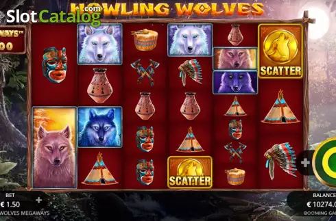 Pantalla2. Howling Wolves Megaways Tragamonedas 
