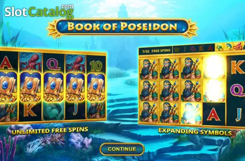 Start Screen. Book of Poseidon slot