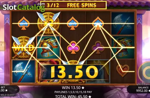 Free Spin Gameplay Screen. Khan's Wild Quest slot