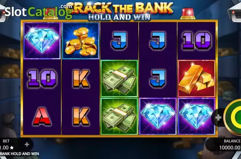 Game Screen. Crack the Bank Hold and Win slot
