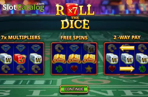 Start Screen. Roll the Dice (Booming Games) slot