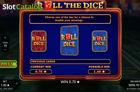画面5. Roll the Dice (Booming Games) カジノスロット