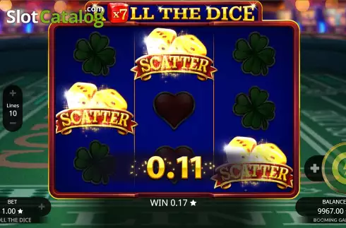 Free Spins Win Screen. Roll the Dice (Booming Games) slot