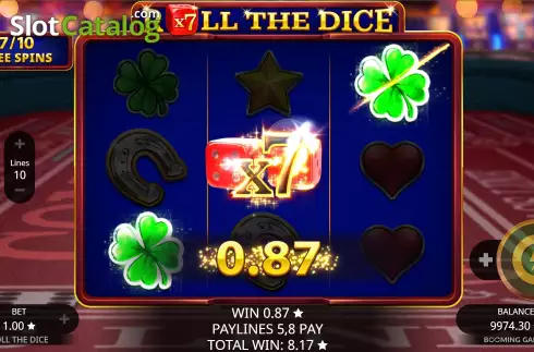 Free Spins Win Screen 3. Roll the Dice (Booming Games) slot