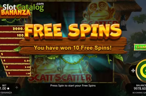Free Spins Win Screen 2. Go Bananza slot