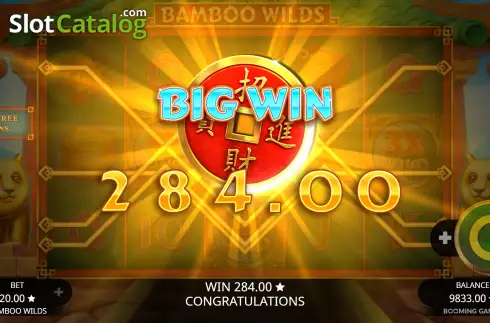 Big Win. Bamboo Wilds slot