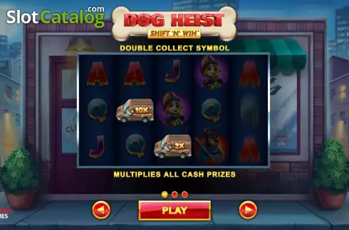 Start Screen. Dog Heist Shift 'N' Win slot