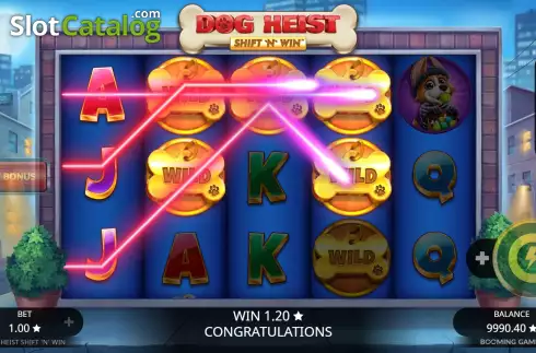 Win Screen 2. Dog Heist Shift 'N' Win slot