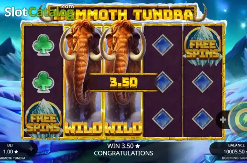Win Screen. Mammoth Tundra slot