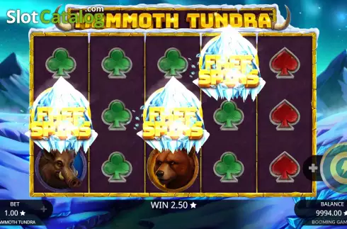 Free Spins Win Screen. Mammoth Tundra slot