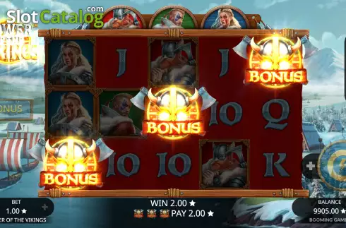 Free Spins Win Screen. Power of the Vikings slot
