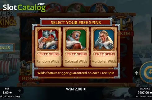 Colossal Wild Free Spins Win Screen. Power of the Vikings slot