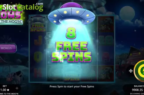 Free Spins Win Screen 2. Space Cows to the Moo'n slot
