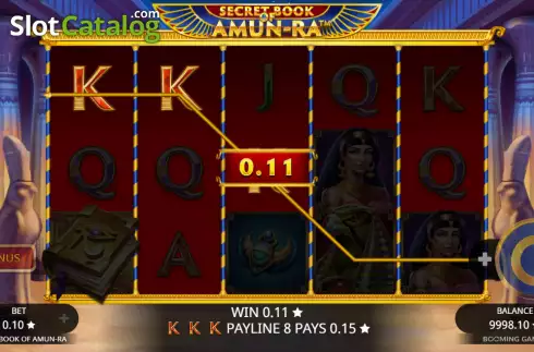 Win screen. Secret Book of Amun Ra slot