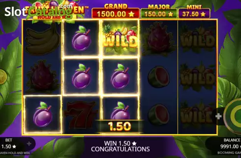 Skärmdump3. Fruit Heaven Hold and Win slot