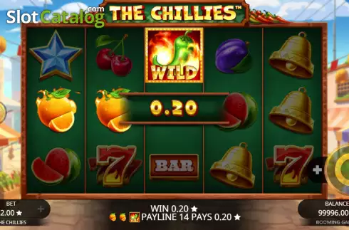 Win screen. The Chillies slot
