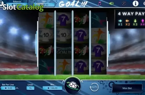Multiplying paylines screen. Goal!!! (Booming Games) slot