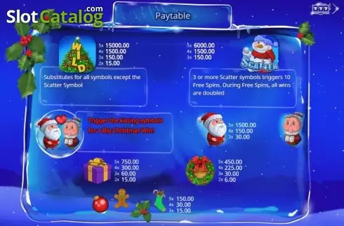 Paytable 1. Santa's Kiss slot