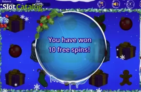 Free Spins Win Screen. Santa's Kiss slot