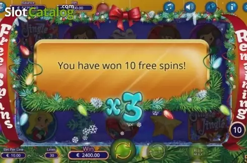 Win free spins. Jingle Jingle slot