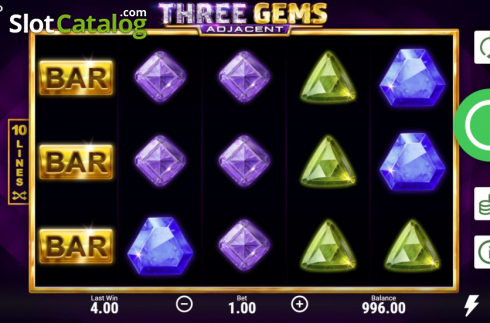 Reel Screen. Three Gems slot