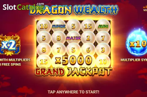 Start Screen. Dragon Wealth slot