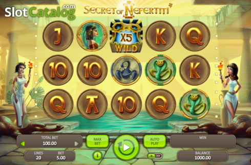 Game Workflow screen. Secret Of Nefertiti slot