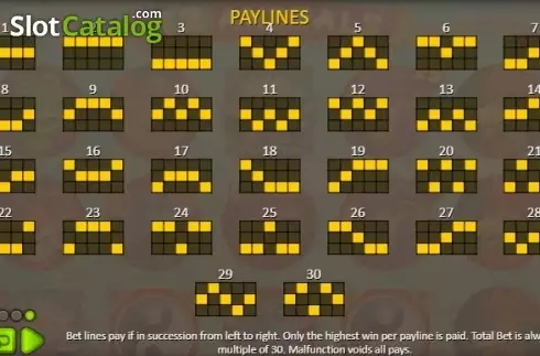 Paytable 5. 12 Animals (Booongo) slot