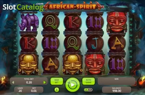 Game Workflow screen. African Spirit (Booongo) slot