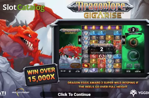 画面2. Dragon Lore GigaRise カジノスロット