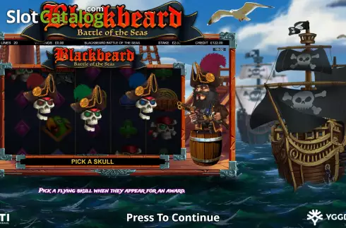 Start Screen. Blackbeard Battle Of The Seas slot