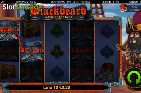 Win Screen. Blackbeard Battle Of The Seas slot
