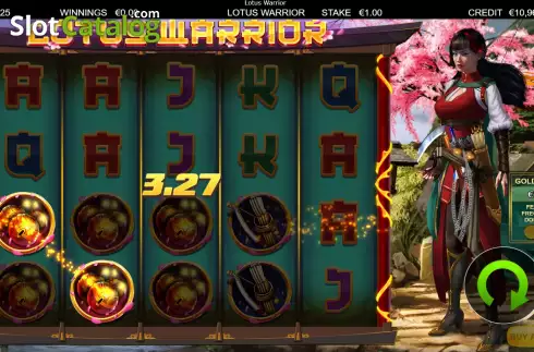 Win Screen. Lotus Warrior slot