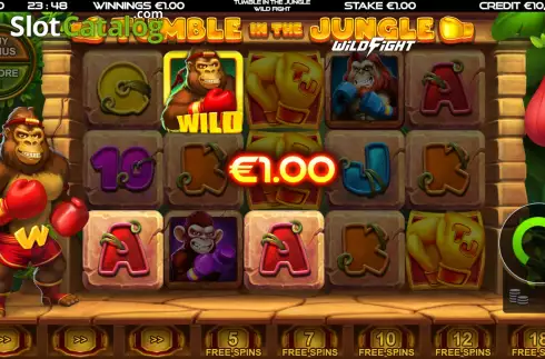 Win Screen. Tumble in the Jungle Wild Fight slot