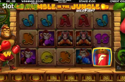 Bonus Game Win Screen. Tumble in the Jungle Wild Fight slot