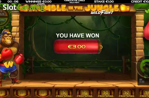 Bonus Game Win Screen 4. Tumble in the Jungle Wild Fight slot