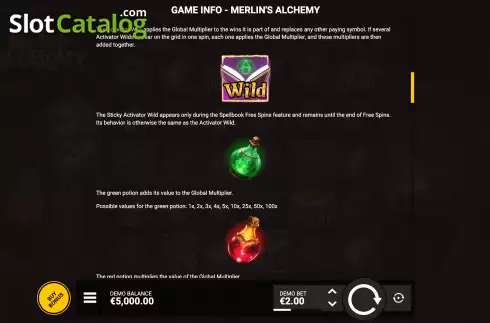 Captura de tela9. Merlin's Alchemy slot