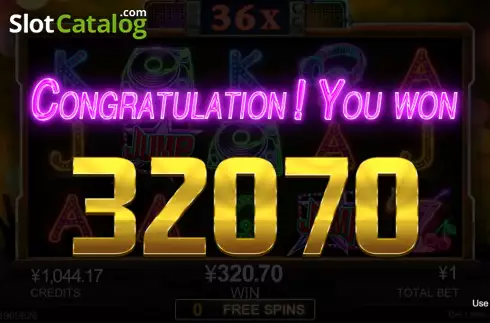 Total Win in Free Spins Screen. Jump Higher slot
