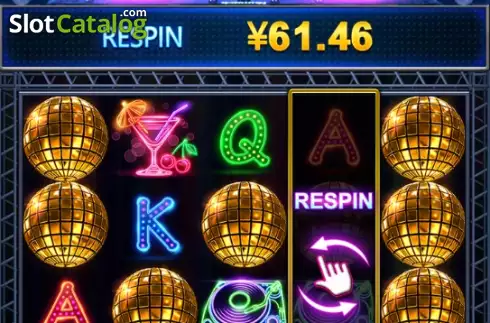 Respins Feature Screen. Fly Out slot