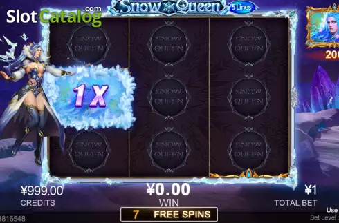 Free Spins GamePlay Screen. Snow Queen (СQ9Gaming) slot