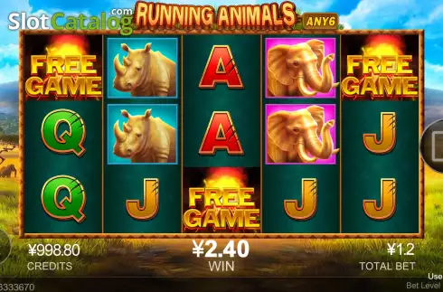 Free Spins Win Screen. Running Animals slot