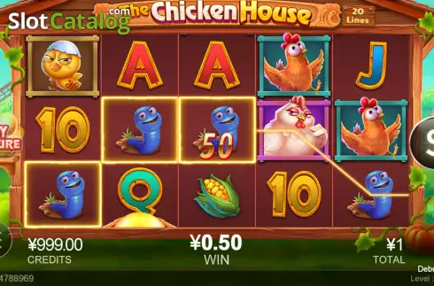 Win screen. The Chicken House slot