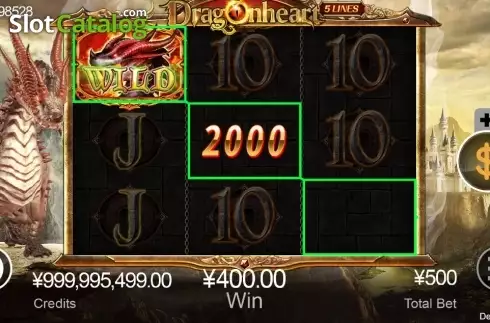 Win Screen. Dragon Heart slot